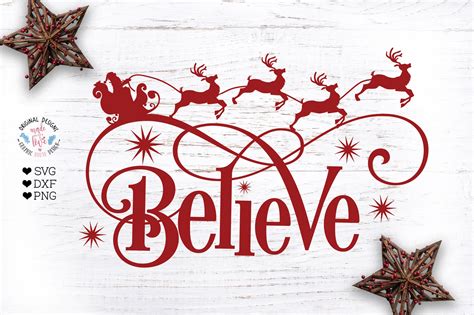 Download Believe Christmas Quote SVG File Cameo